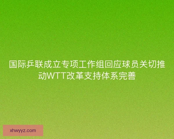 国际乒联成立专项工作组回应球员关切推动WTT改革支持体系完善