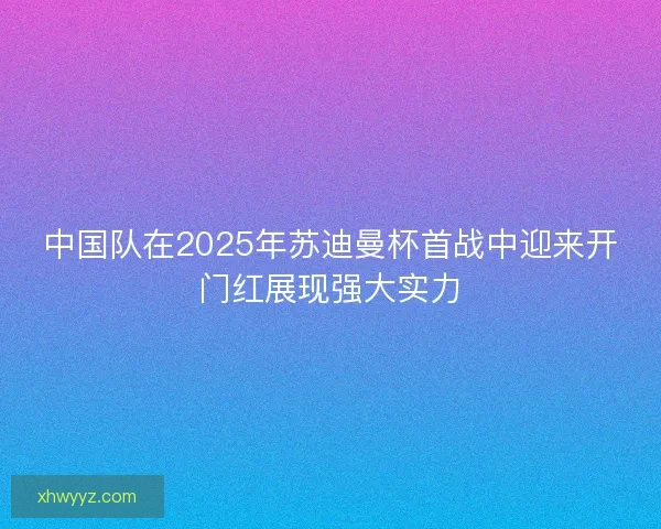 中国队在2025年苏迪曼杯首战中迎来开门红展现强大实力
